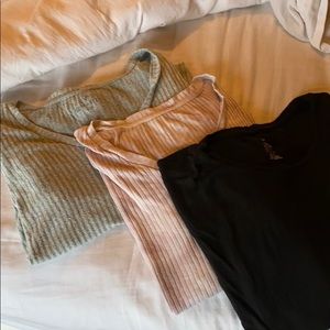 Three American Eagle/Aerie Long sleeve shirts